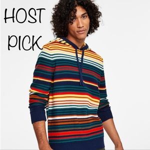 Men’s Sun + Links Striped Pompadour Blue Hoodie (Retro Colors)